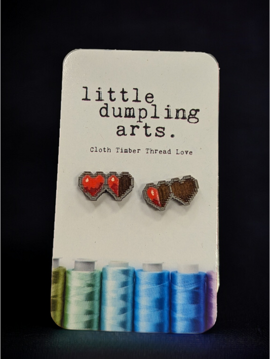 8 Bit Hearts Earrings