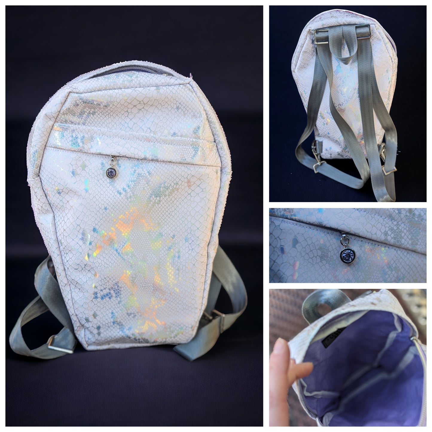 White Snake Scales Coffin Backpack