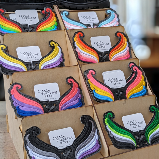 Pride flag shoe wings wisp