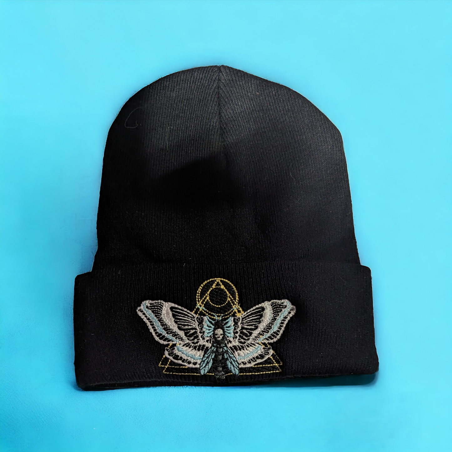 Embroidered Death Moth Beanie