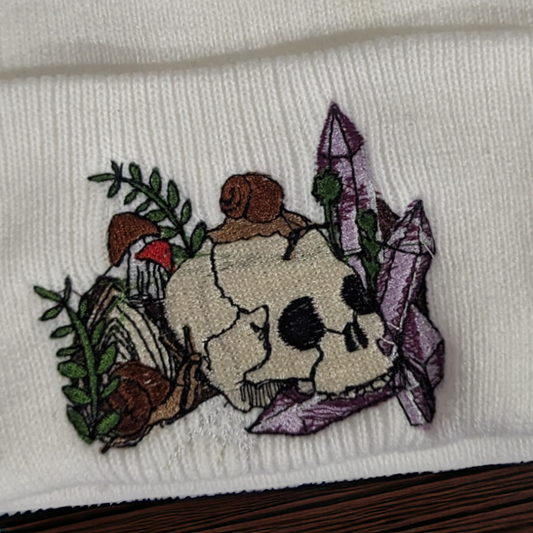 Skulls and snails embroidered Beanie