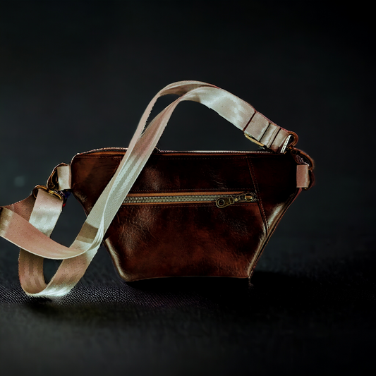 Marbled Brown Sling Fanny Bag