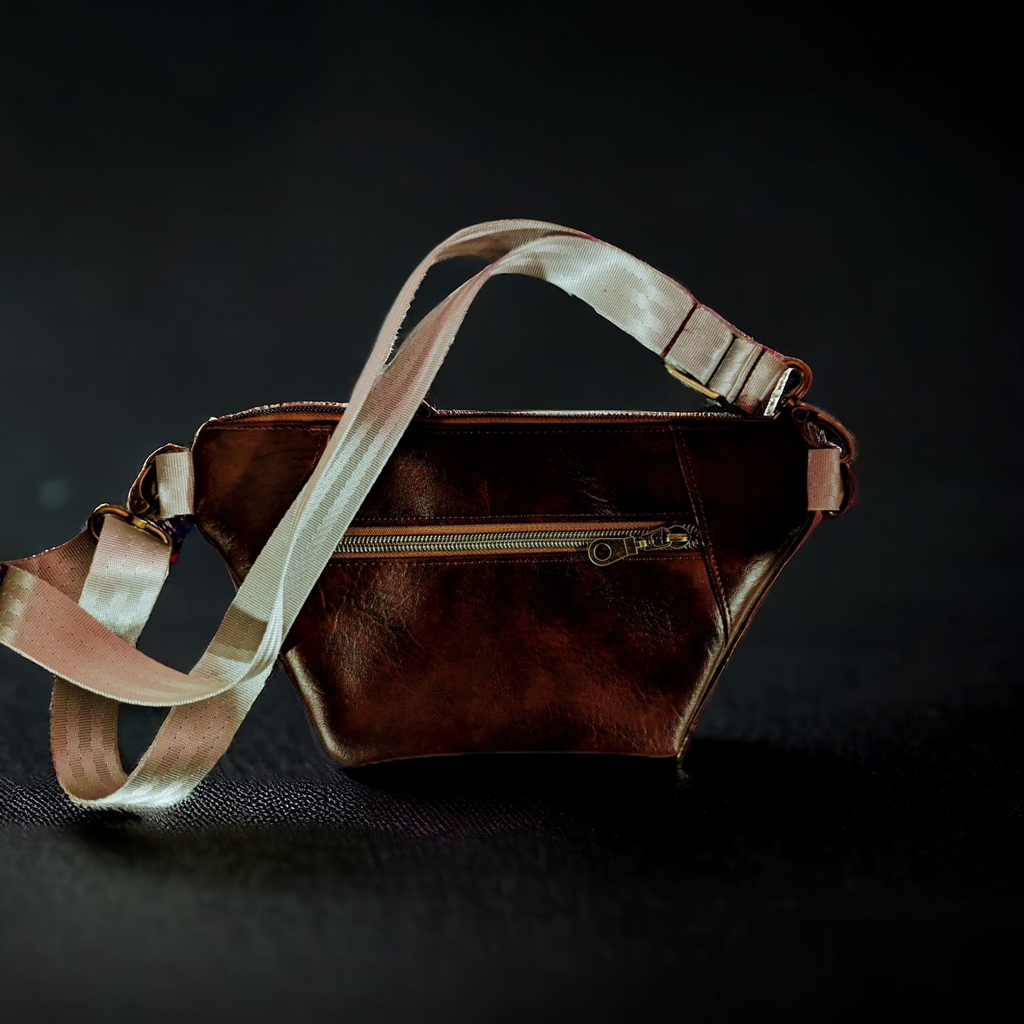 Marbled Brown Sling Fanny Bag