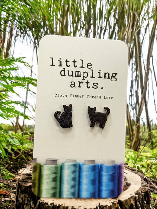 Black Kitty Earrings