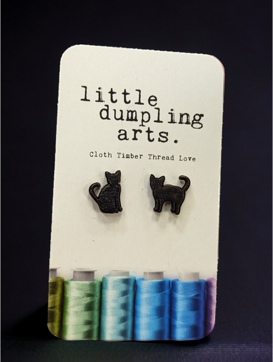 Black Kitty Earrings