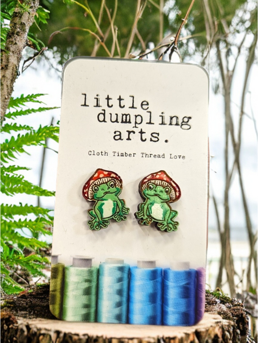 Mushroom Frogs Earrings