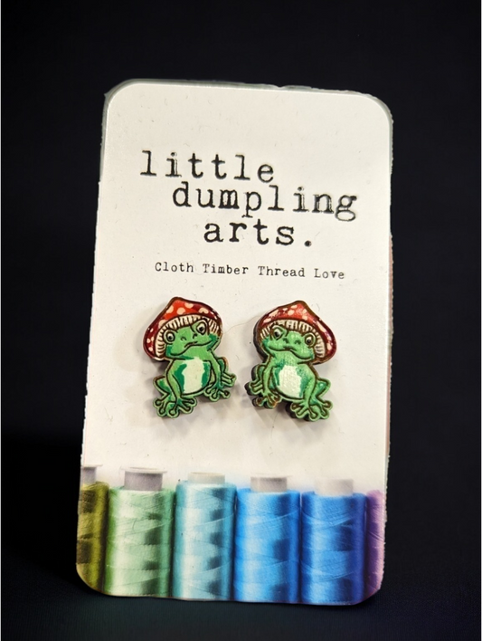 Mushroom Frogs Earrings