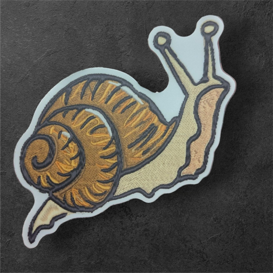 snail faux embroidered sticker