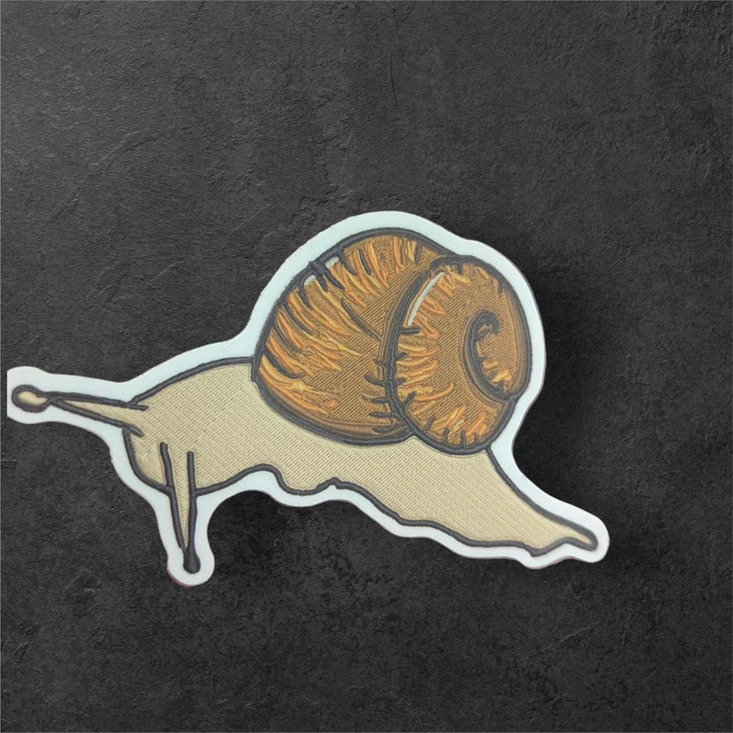 snail faux embroidered sticker