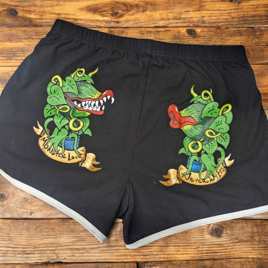 monster love never wilts booty shorts
