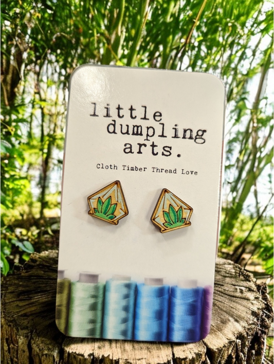 Terrarium Aloe Earrings