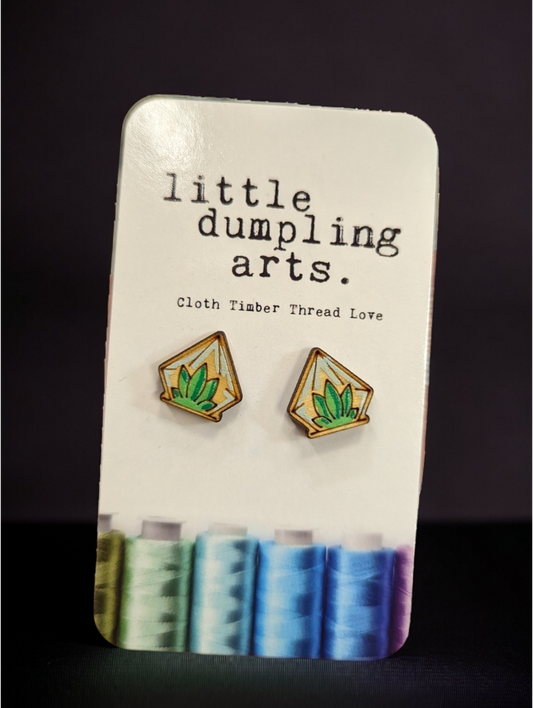 Terrarium Aloe Earrings