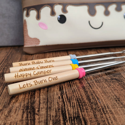 S'mores sticks and tosted smore travel bag