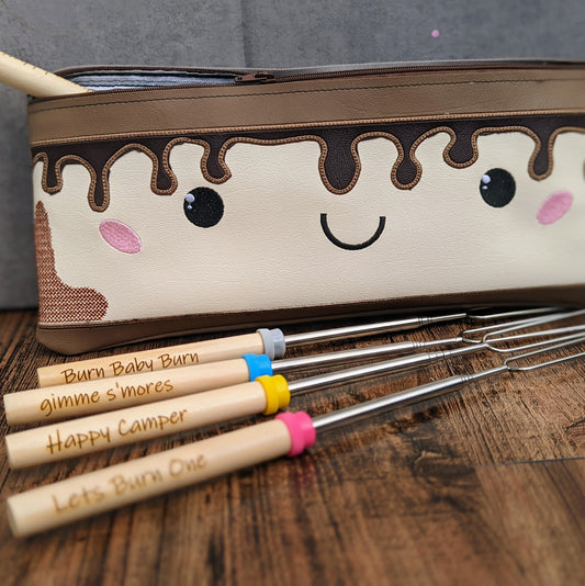 S'mores sticks and tosted smore travel bag