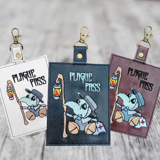 Cute plague doctor vax card protector
