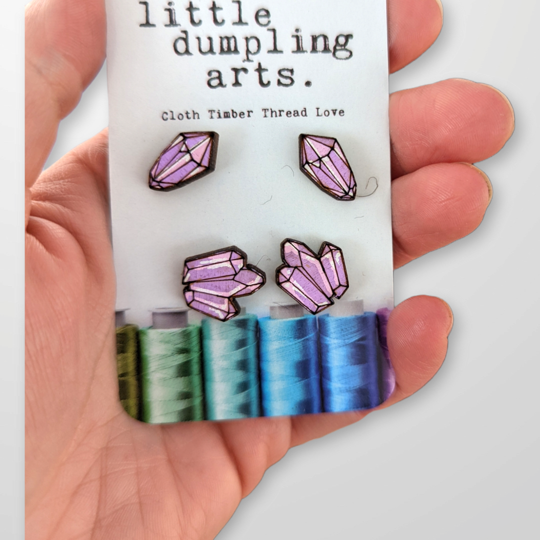 Hand painted crystal earring set