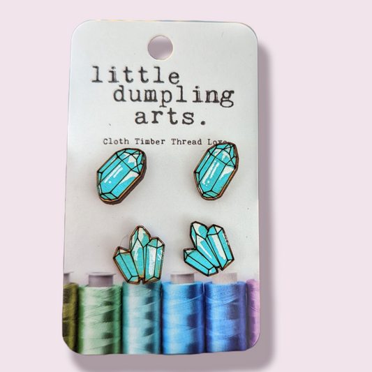 Hand painted crystal earring set