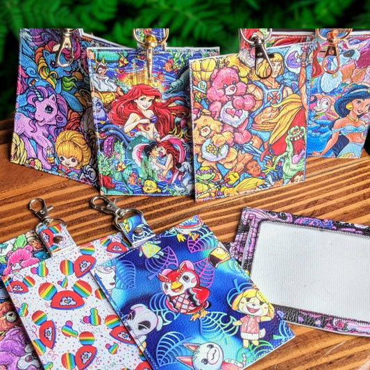 Cartoon/Anime addition!! vaccination /ID card protector luggage tag Space for valuebles Attach to purse, bag, or beltloops key chain