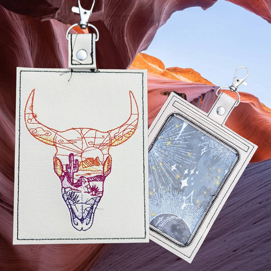 Southwest Love Vaccine card protector. Attach to purse, bag, backpack lanyard or beltloops Vinyl, vegan leather. Luggage tags
