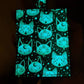 Glow in the dark! Space cat vaccine card protector. Attach to purse, bag, backpack or beltloops Vinyl, vegan leather.