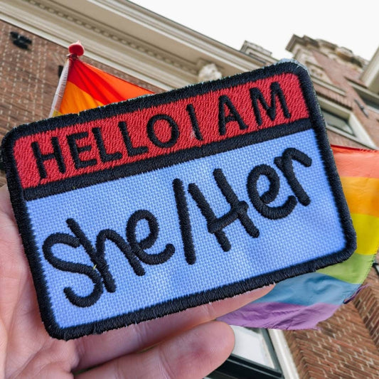Hello pronoun patch 3"/ pride patch/ equality pride patch