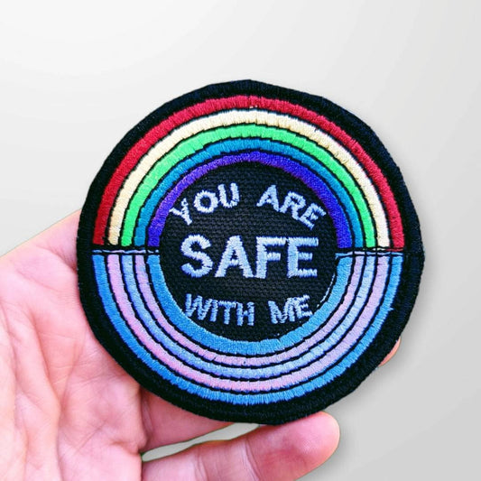 You are safe with me equality patch/ pride patch/ meme patch 3" queer mom/
