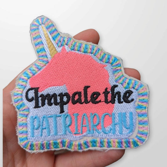 Impale the patriarchy Unicorn 3"/ feminist patch/ women's rights/