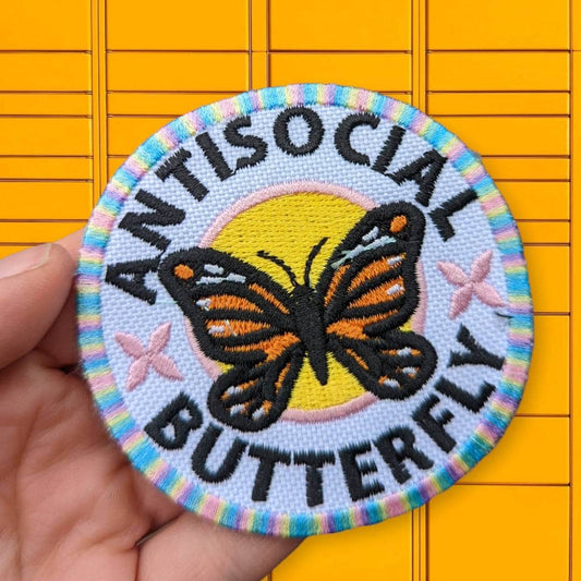 Antisocial butterfly 3" patch/ funny patch