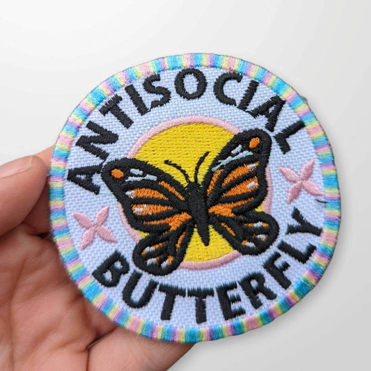 Antisocial butterfly 3" patch/ funny patch