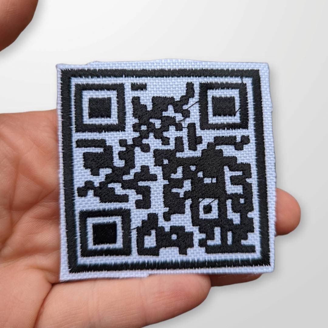 Qr patch 3" Rick rolled/ funny patch/ meme patch