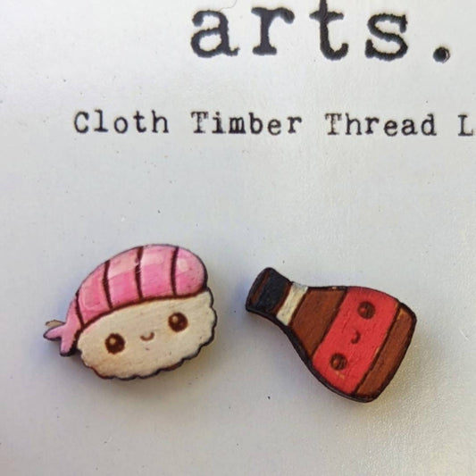 Hand painted food soul mate studs// cute kawaii food// gift/ hand painted earrings//