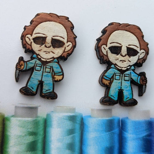 Hand painted horror bebe's stud character earrings