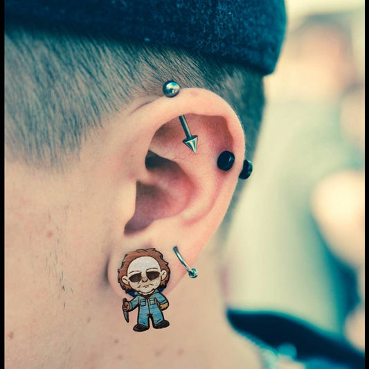 Hand painted horror bebe's stud character earrings