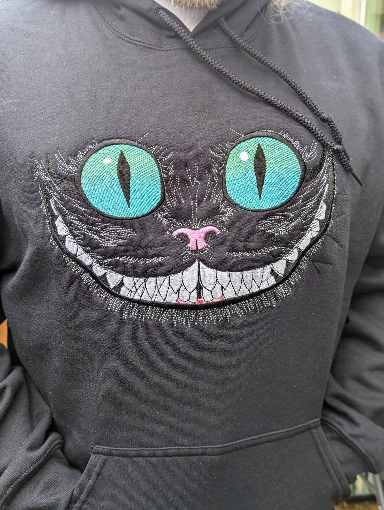 Embroiderd Glow in the dark Cheshire hoodies