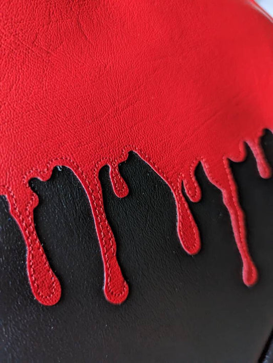 Bloody Heart shaped crossbody bag/ Valentines gift/ goth bag/ 90s fashion custom