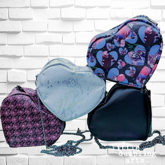 Heart shaped crossbody bag/ Valentines gift/ goth bag/ 90s fashion custom