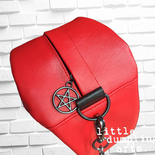 Love hurts heart shaped crossbody bag/ Valentines gift/ goth bag/ 90s fashion custom