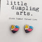 Hand painted teeny pride bubble heart wooden studs