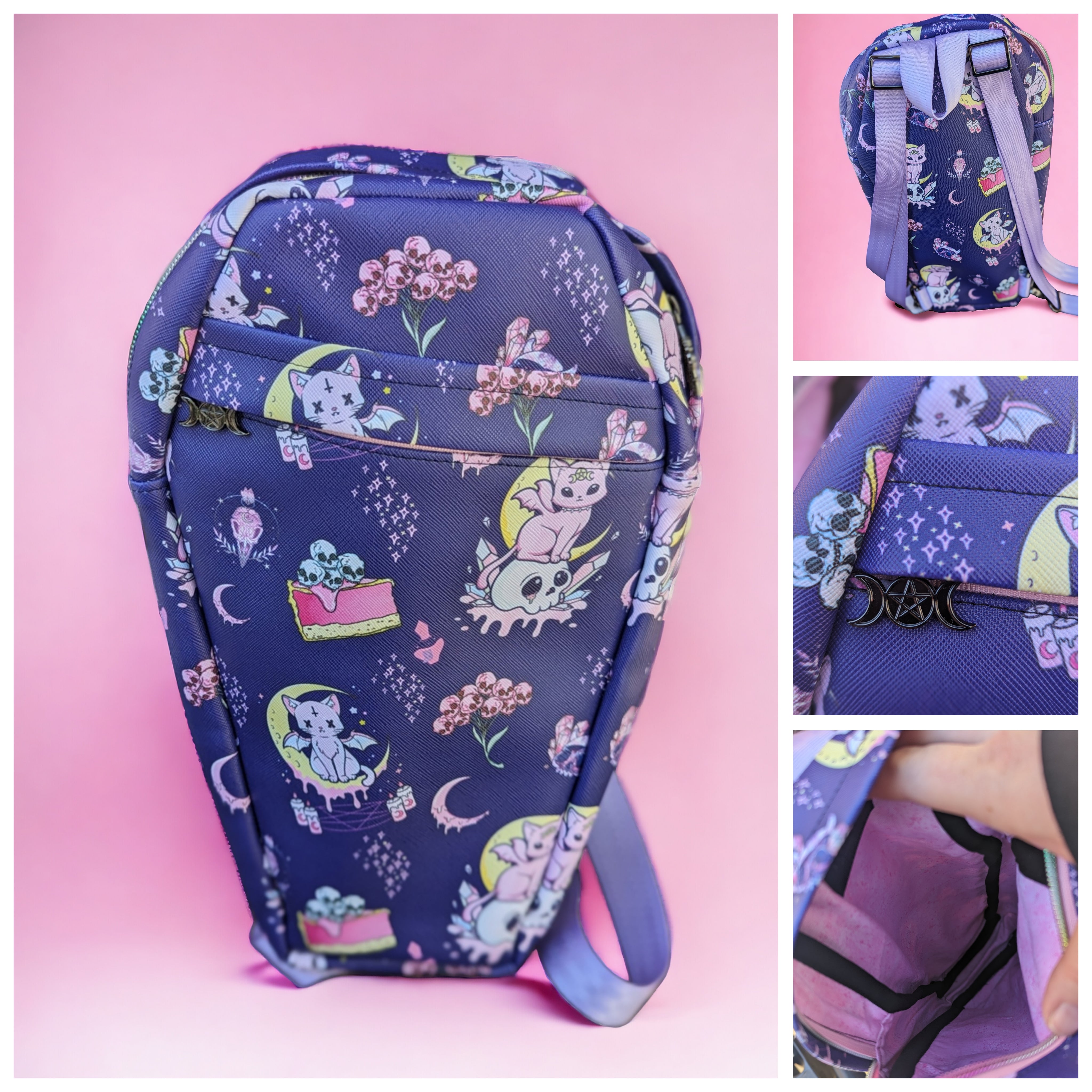 Death Core Backpack Death Cat Coffin Backpack – LittleDumplingArts