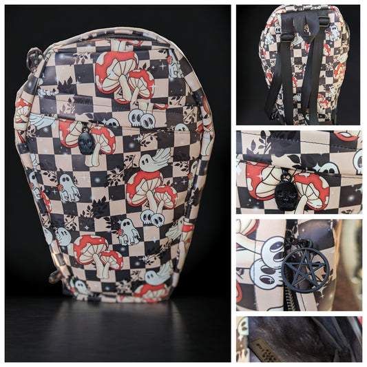 Checker Ghosts Coffin Backpack