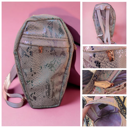 Pink Snack Scales Coffin Backpack