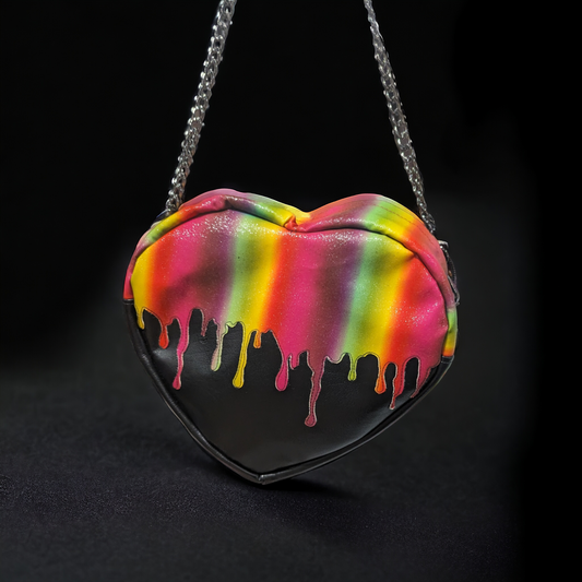 Paint Splatter Heart Crossbody Bag