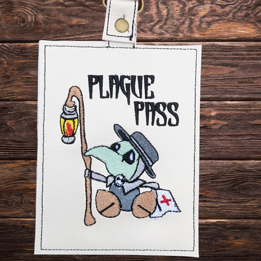 Cute plague doctor vax card protector