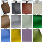 Sleek vaccination card/ID  protector. Space for ID, cash, valuables. Attach to purse, bag, backback or beltloops Vinyl, cork, leather.