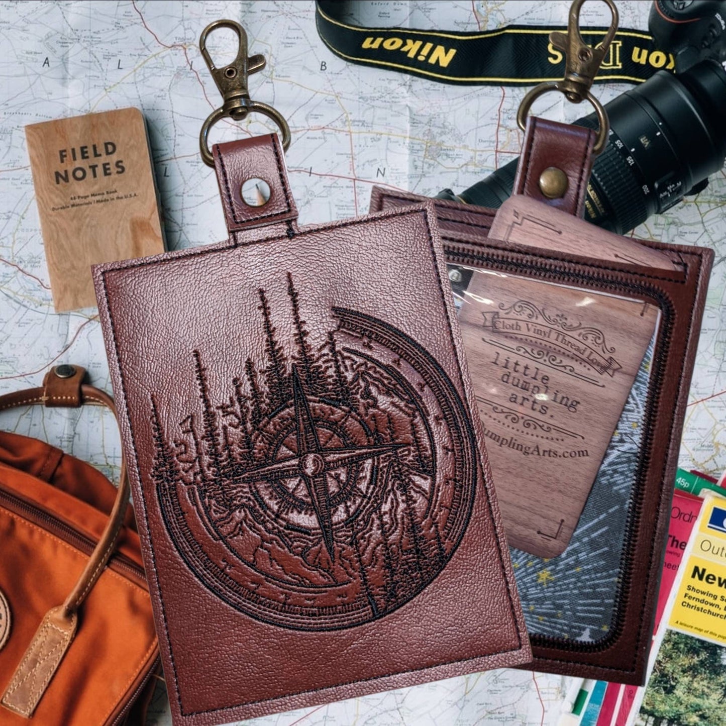 Let's Travel!! Adventure Vaccine card  protector for vacation.   Attach to purse, bag, backpack lanyard or beltloops Vinyl, vegan leather.