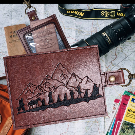 Let's Travel!! Adventure Vaccine card  protector for vacation.   Attach to purse, bag, backpack lanyard or beltloops Vinyl, vegan leather.