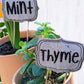 Cork Herb garden markers Embroideredplant identification markers. Indoor house plants markers. Spring mothers day Easter