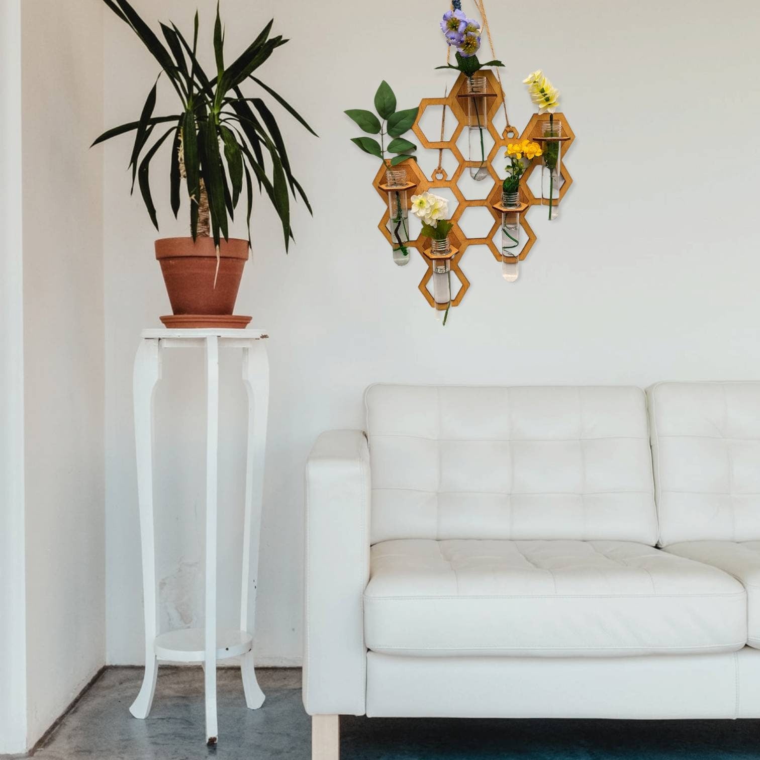 hanging plants for bees Honeycomb wall hanging propagation station – LittleDumplingArts