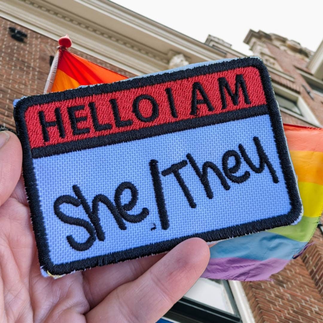 Hello pronoun patch 3"/ pride patch/ equality pride patch
