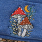 Embroidered mushroom beanie// spooky season beanie//fall fashion//
